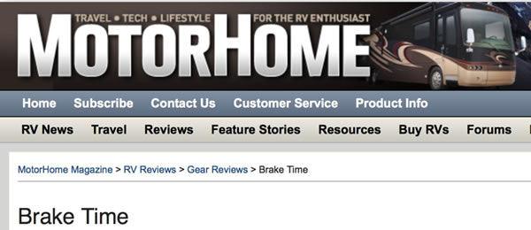 Brake Time - Motorhome Magazine Article on RVibrake2 - RVi